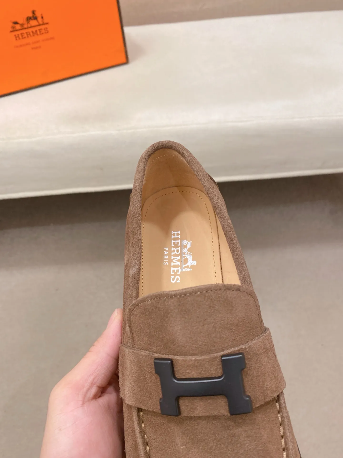 Men's shoes💰: 620💰[HERMES/Hermes]⚠️Top craftsmanship-fashionable business casual style! Pure and high quality can be compared at 1:1! Fabric: Original full-grain cowhide/Lining: Cowhide lining! The texture and comfort have been improved to another level! Rubber anti-slip bottom! Yardage: 39-44. Can be customized for 38.45.